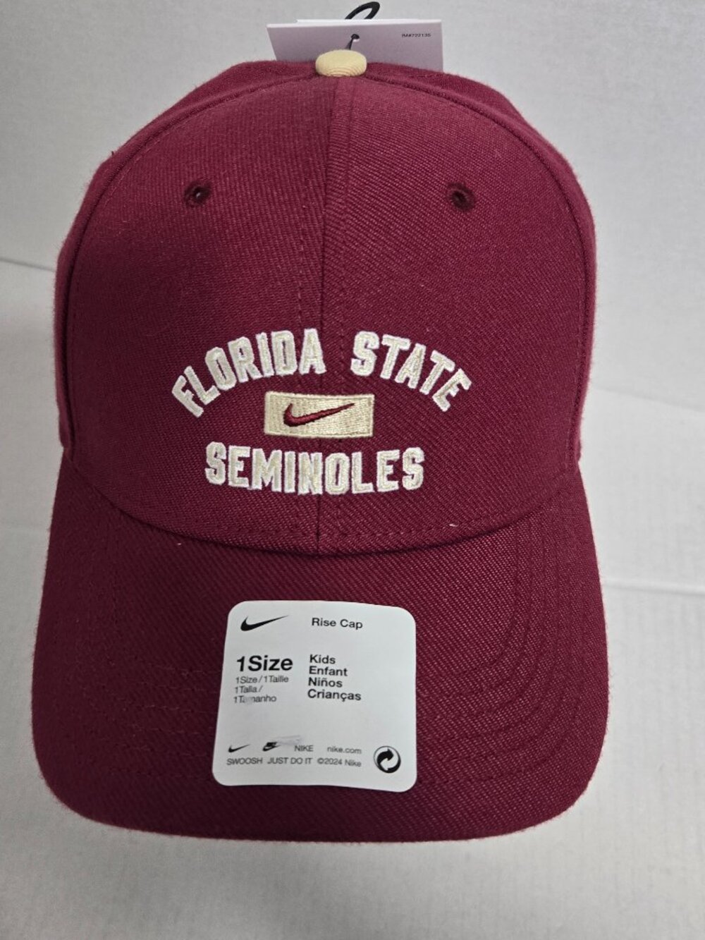 Nike Florida State Seminoles Youth Rise Cap Hat NWT Garnet OSFM